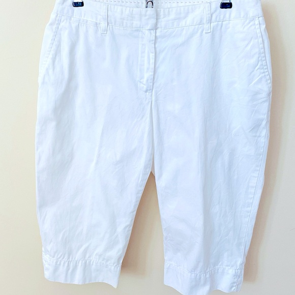Lands' End Womens Chino Bermuda Shorts White Size 6P Pockets White - Picture 1 of 12